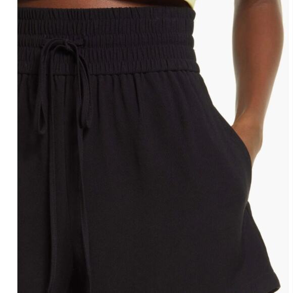 Nordstrom Open Edit Tie Waist Pull-On Shorts Black - Picture 3 of 8